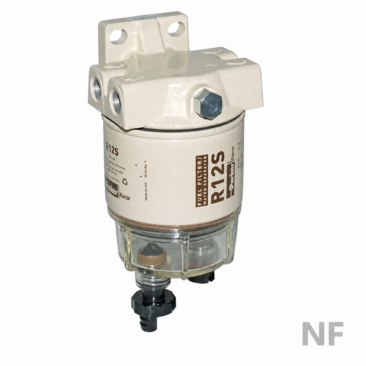 Filtro separador agua-combustible Parker Racor R12S con vaso RK10215 – Serie 120 / 2 micras