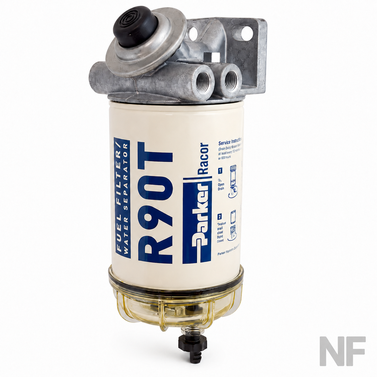 Filtro separador agua-combustible Parker Racor R90T con vaso – Gasoil 10 micras